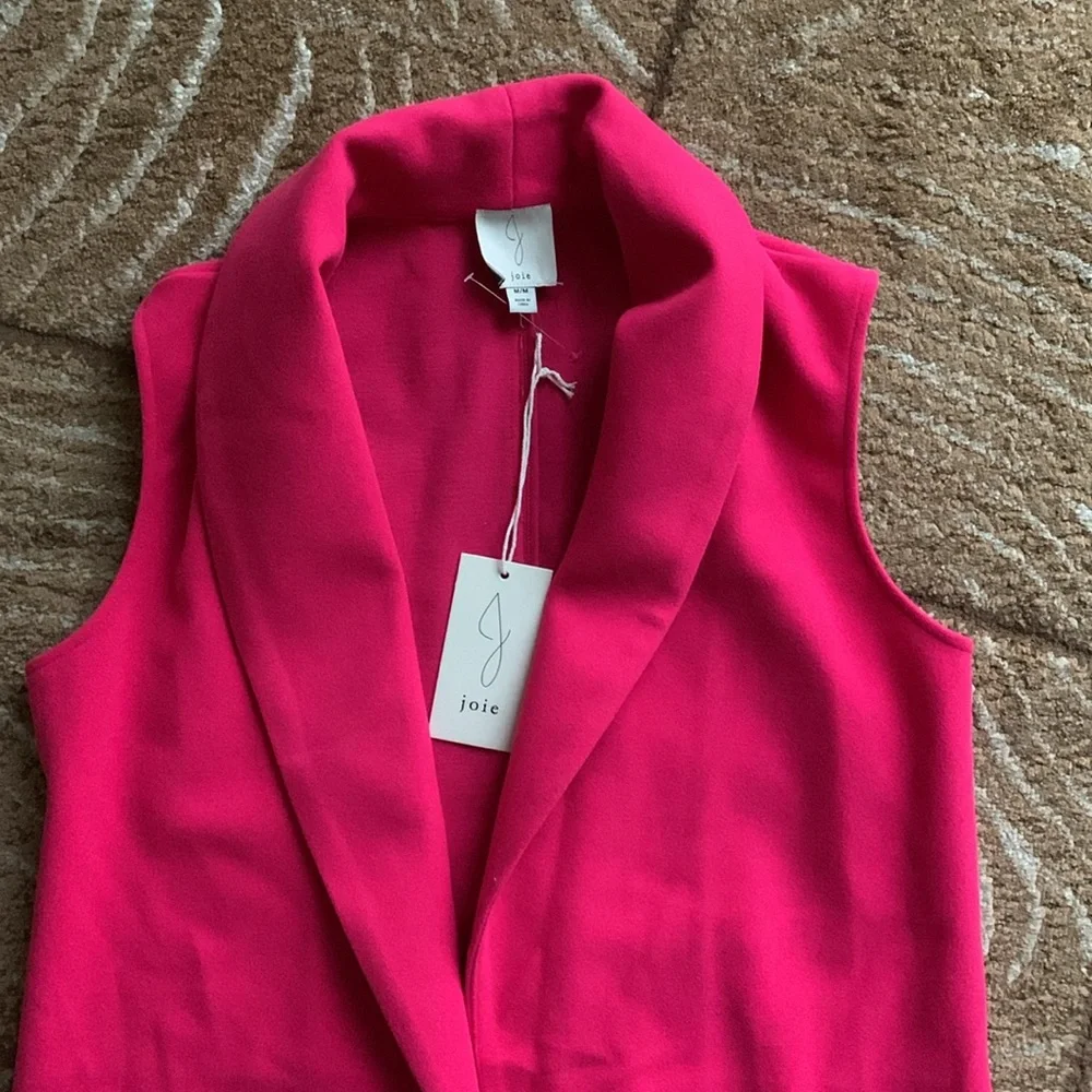 New JOIE LONG Women's Vest Women Taupe Vest